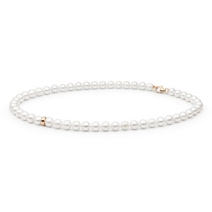 Colier perle naturale albe si argint placat cu aur roz 45 cm DiAmanti 222-66-G (Argint 925‰ 0,9 g.)